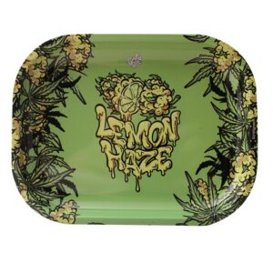 Best Buds Tin Box Rolling Tray With Storage Lemon Haze