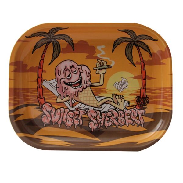 Best Buds Tin Box Rolling Tray With Storage Sunset Sorbet